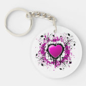 Valentine Lila Heart Schlüsselanhänger (Vorderseite)