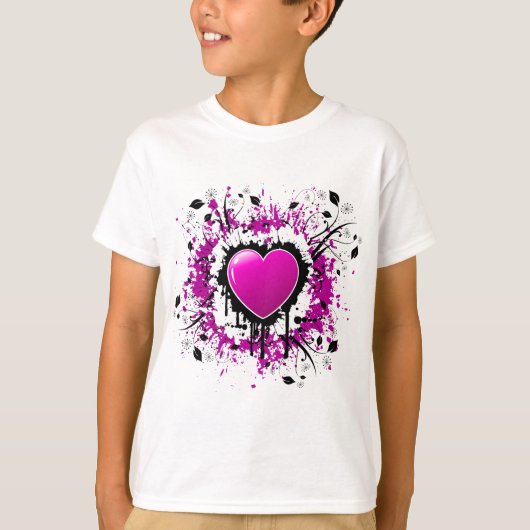 Valentine Lila Heart T-Shirt (Vorderseite)