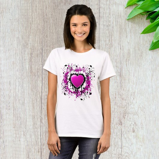 Valentine Lila Heart T-Shirt