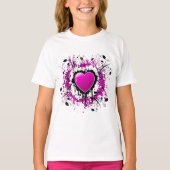 Valentine Lila Heart T-Shirt (Vorderseite)