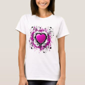 Valentine Lila Heart T-Shirt (Vorderseite)