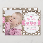 Valentine Little Sweetheart 2. Geburtstag Einladung (Vorne/Hinten)