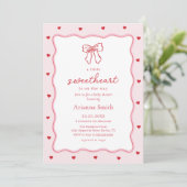 Valentine Little Sweetheart Baby Shower Invitation Einladung (Stehend Vorderseite)