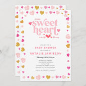 Valentine Little Sweetheart Babydusche Einladung (Vorne/Hinten)