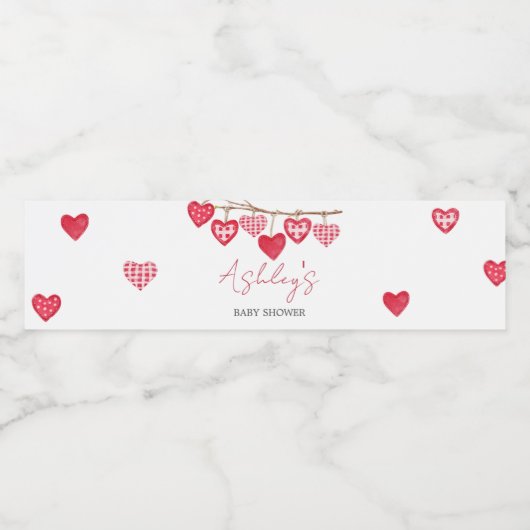 Valentine Little Sweetheart Babydusche Wasserflaschenetikett (Einzelnes Label)