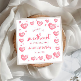 Valentine Little Sweetheart Birthday Paper Napkin Serviette