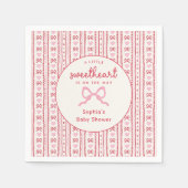 Valentine Little Sweetheart Bow Baby Shower Serviette (Vorderseite)