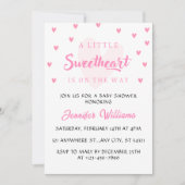 Valentine Little Sweetheart Girl Baby Shower Einladung (Vorderseite)