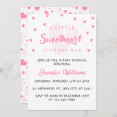 Valentine Little Sweetheart Girl Baby Shower Einladung (Vorne/Hinten)