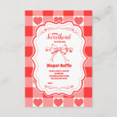 Valentine Little Sweetheart Girl Diapper Raffle Begleitkarte (Vorderseite)