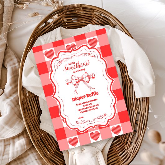 Valentine Little Sweetheart Girl Diapper Raffle Begleitkarte