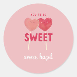 Valentine Lollipop-Sticker personalisieren Runder Aufkleber