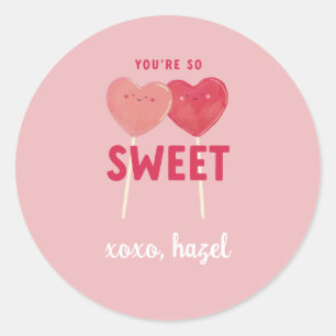 Valentine Lollipop-Sticker personalisieren Runder Aufkleber