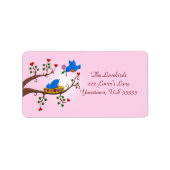 Valentine Love Birds Adressaufkleber (Vorne)