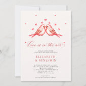 Valentine Love Birds Hearts Couple Brautparty Einladung (Vorderseite)
