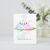 Valentine Love Birds Postkarte (Stehend Vorderseite)