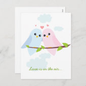 Valentine Love Birds Postkarte (Vorne/Hinten)