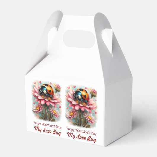 Valentine Love Bug on Blossoms Rose Geschenkschachtel (Vorderseite)