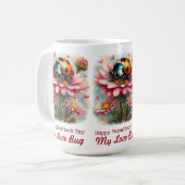 Valentine Love Bug on Blossoms Rose Kaffeetasse (Vorderseite Links)