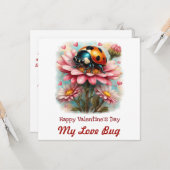  Valentine Love Bug on Blossoms Rose Karte (Vorderseite/Rückseite Beispiel)