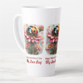 Valentine Love Bug on Blossoms Rose Milchtasse (Linke Ecke)