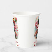 Valentine Love Bug on Blossoms Rose Pappbecher (Rechts)