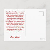 Valentine Love Bug on Blossoms Rose Postkarte (Rückseite)