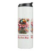  Valentine Love Bug on Blossoms Rose Thermosbecher (Nach links gedreht)