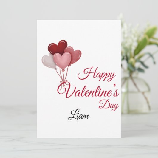 Valentine Love Card | Romantic for Him & Her Dankeskarte (Stehend Vorderseite)