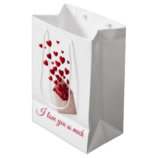 Valentine Love Card | Romantic for Him & Her Mittlere Geschenktüte (Vorderseite Schrägansicht)