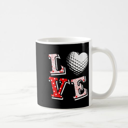 Valentine Love Golf Heart Valentine Day Women Men Kaffeetasse (Rechts)