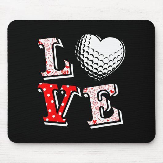 Valentine Love Golf Heart Valentine Day Women Men Mousepad (Vorne)