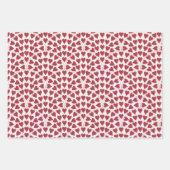 Valentine love heart scallop black red & white geschenkpapier set (Vorderseite 3)