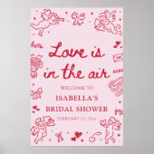 Valentine Love is in the Air Bridal Shower Welcome Poster (Vorne)