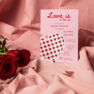 Valentine Love is in the Air Rosa Brautparty Einladung