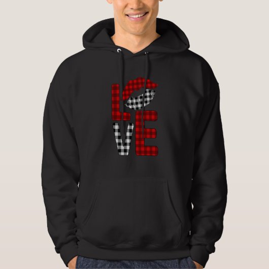 Valentine Love Lips Striped Plaid Hoodie (Vorderseite)