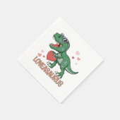 Valentine Loveasaurus Serviette (Ecke)