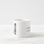 Valentine lovebirds custom text blue espressotasse (Vorderseite)