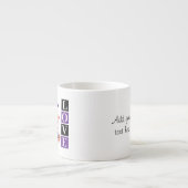 Valentine lovebirds custom text purple espressotasse (Vorderseite)