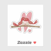 Valentine Lovebirds Sticker (Blatt)