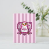Valentine Loved - Pink Pinguin Postkarte (Stehend Vorderseite)