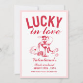 Valentine lucky bachelorette in love party einladung (Vorderseite)
