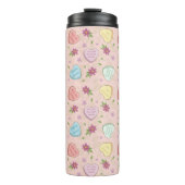 Valentine Lustiger Sprüche Candy Hearts Pattern Thermosbecher (Vorderseite)