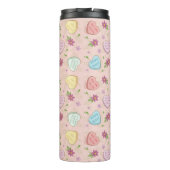Valentine Lustiger Sprüche Candy Hearts Pattern Thermosbecher (Rückseite)