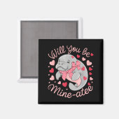 Valentine Manatee Cute Animal Hearts Will You Be M Magnet (Vorderseite/Rückseite)