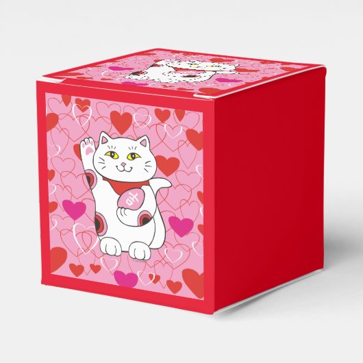 Valentine Maneki Neko Lucky Cat Geschenkschachtel (Vorderseite)