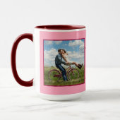 Valentine Maroon Personalize FOTO TEMPLATE Geschen Tasse (Links)