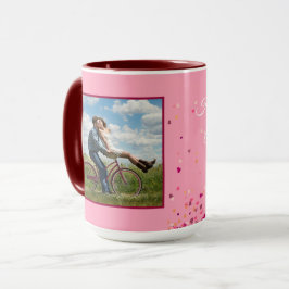 Valentine Maroon Personalize FOTO TEMPLATE Geschen Tasse