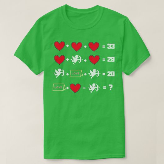 Valentine Math Gleichungen für Mathematiklehrer T-Shirt (Design vorne)