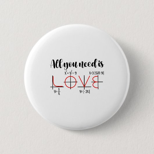 Valentine Math Humor For Teachers Students  Button (Vorderseite)